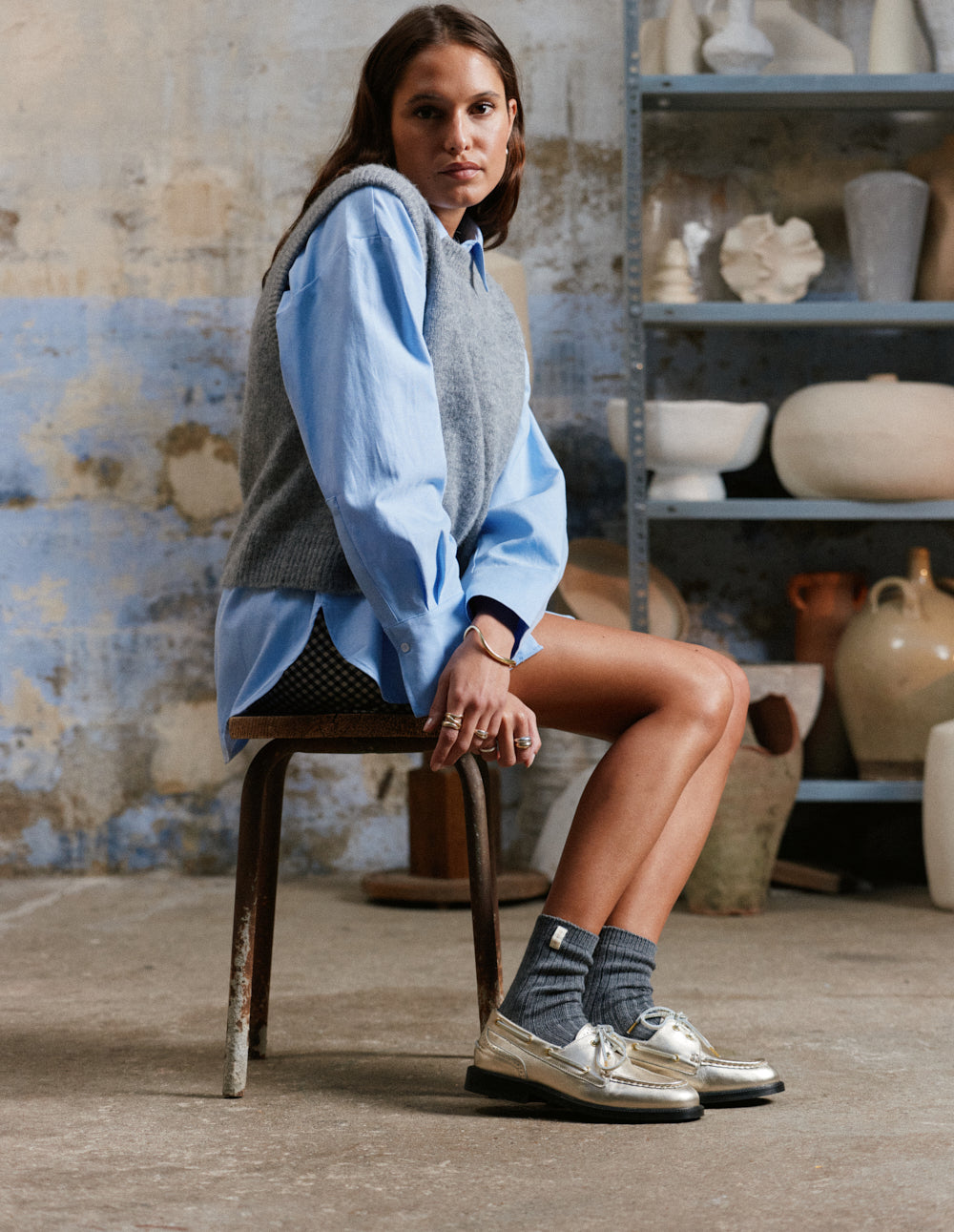 Derbies Niza - Cuir Doré - Femme
