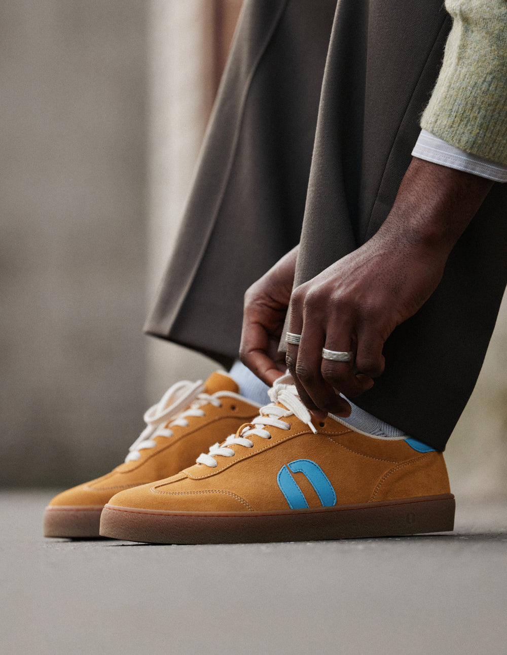 Baskets Basses Pablo - Ocre Turquoise - Homme