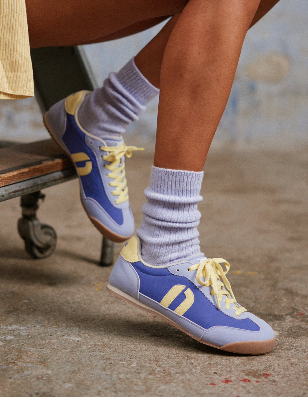 Baskets Basses Riya - Violet Jaune - Femme