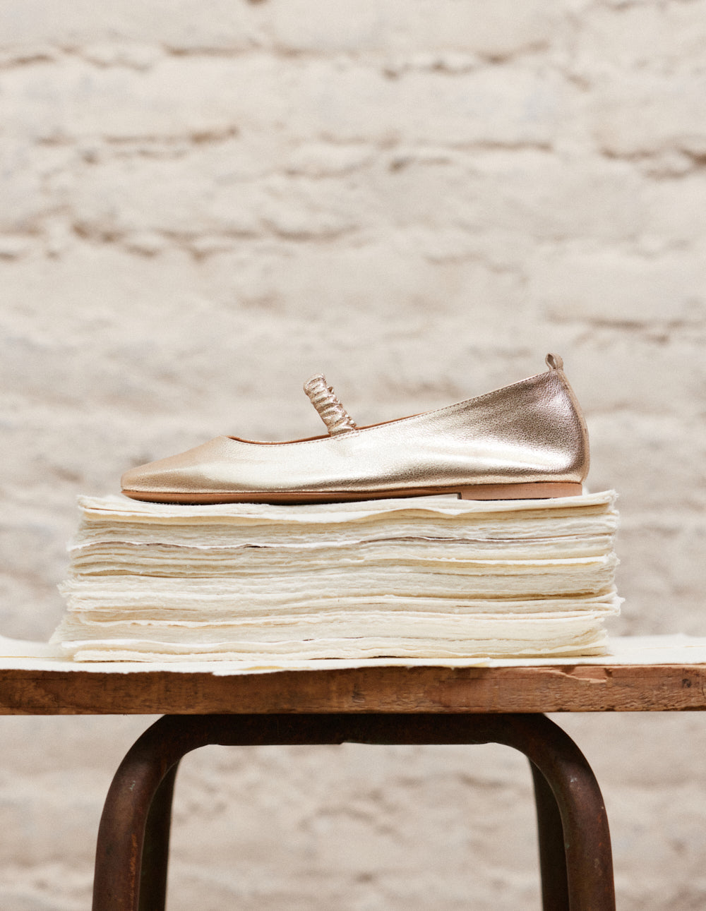 Ballerines Serra - Cuir Doré - Femme