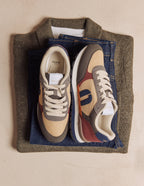 Adrien Low-Top Trainers - Khaki Ecru Grey - Men
