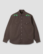 Camisa Western - Popelina Negra Lavada