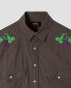 Camisa Western - Popelina Negra Lavada