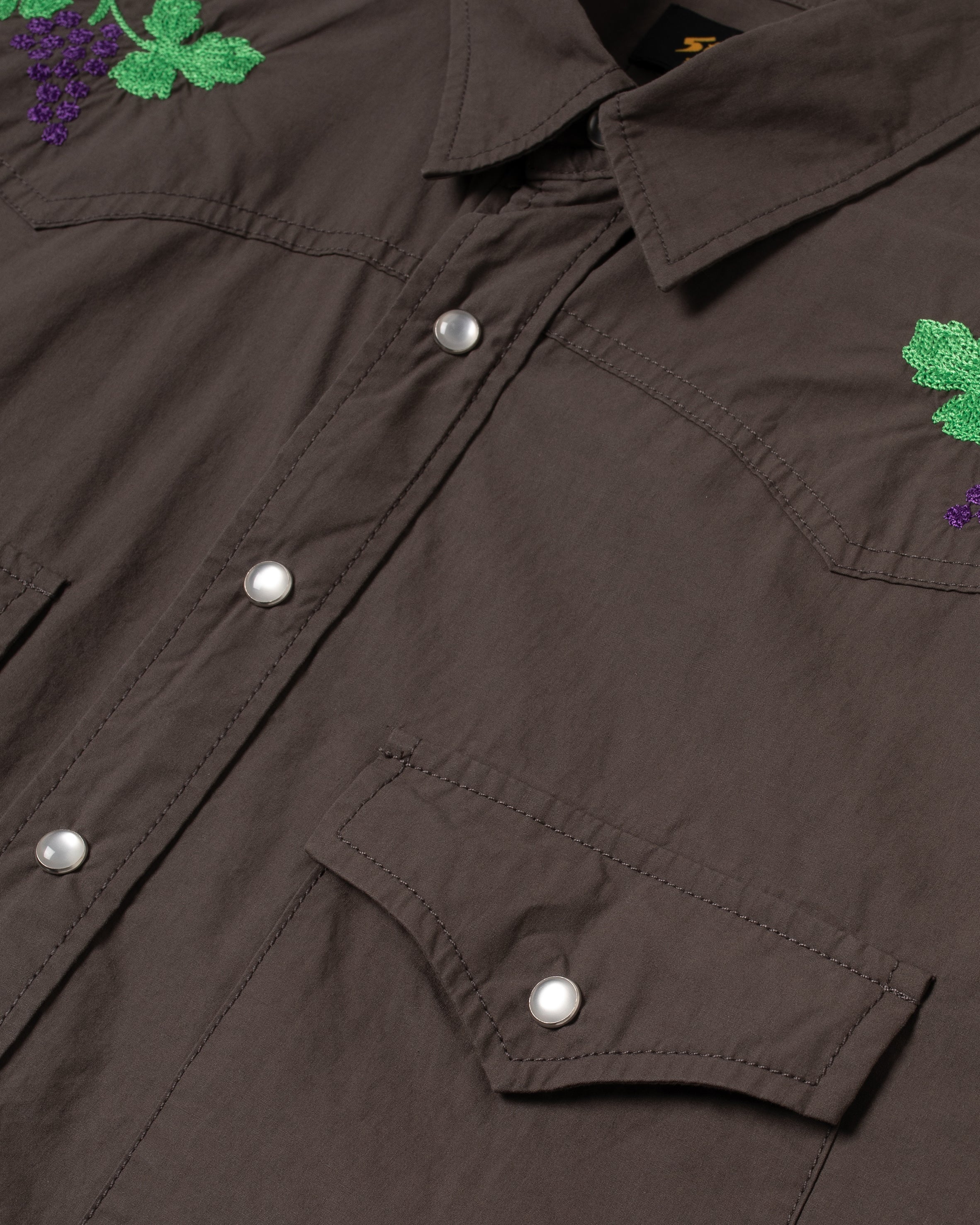 Camisa Western - Popelina Negra Lavada