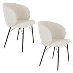 Joa - Set of 2 Dining Chairs - Polyester - Beige
