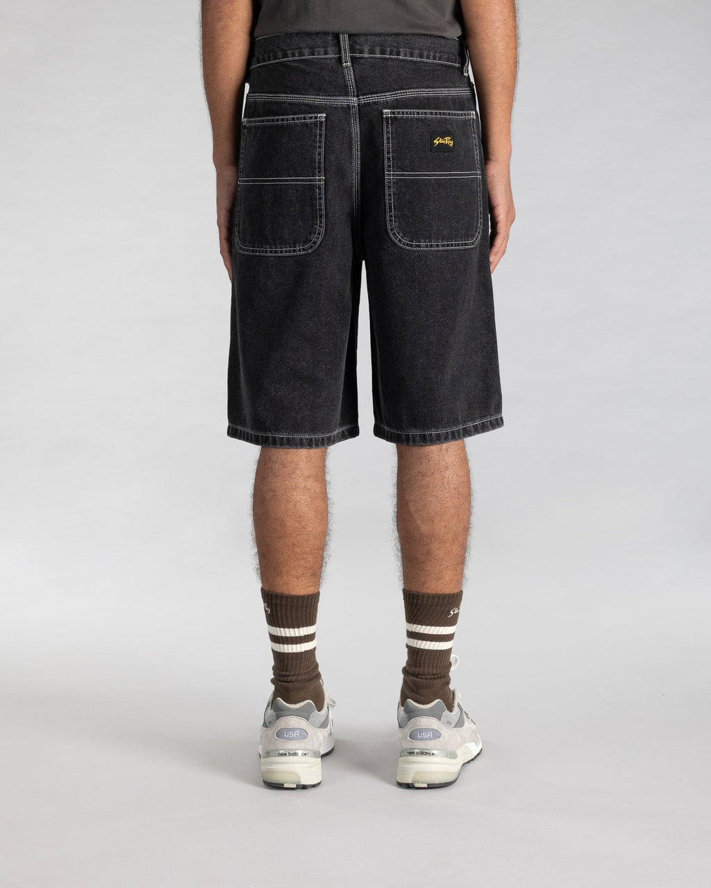 Wide 5 Short - Washed Black Denim