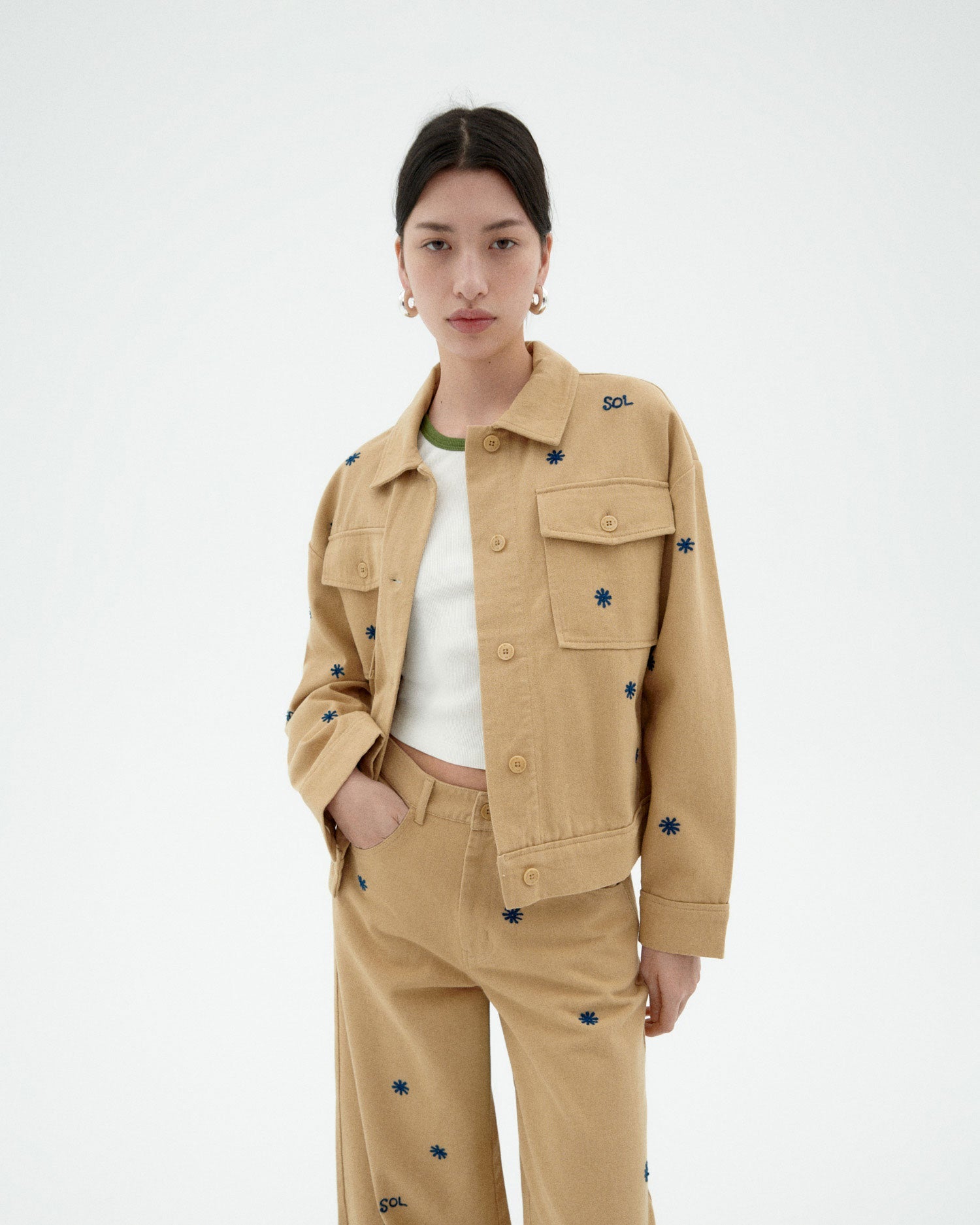 Chaqueta sol cadena beige Frans sostenible-1