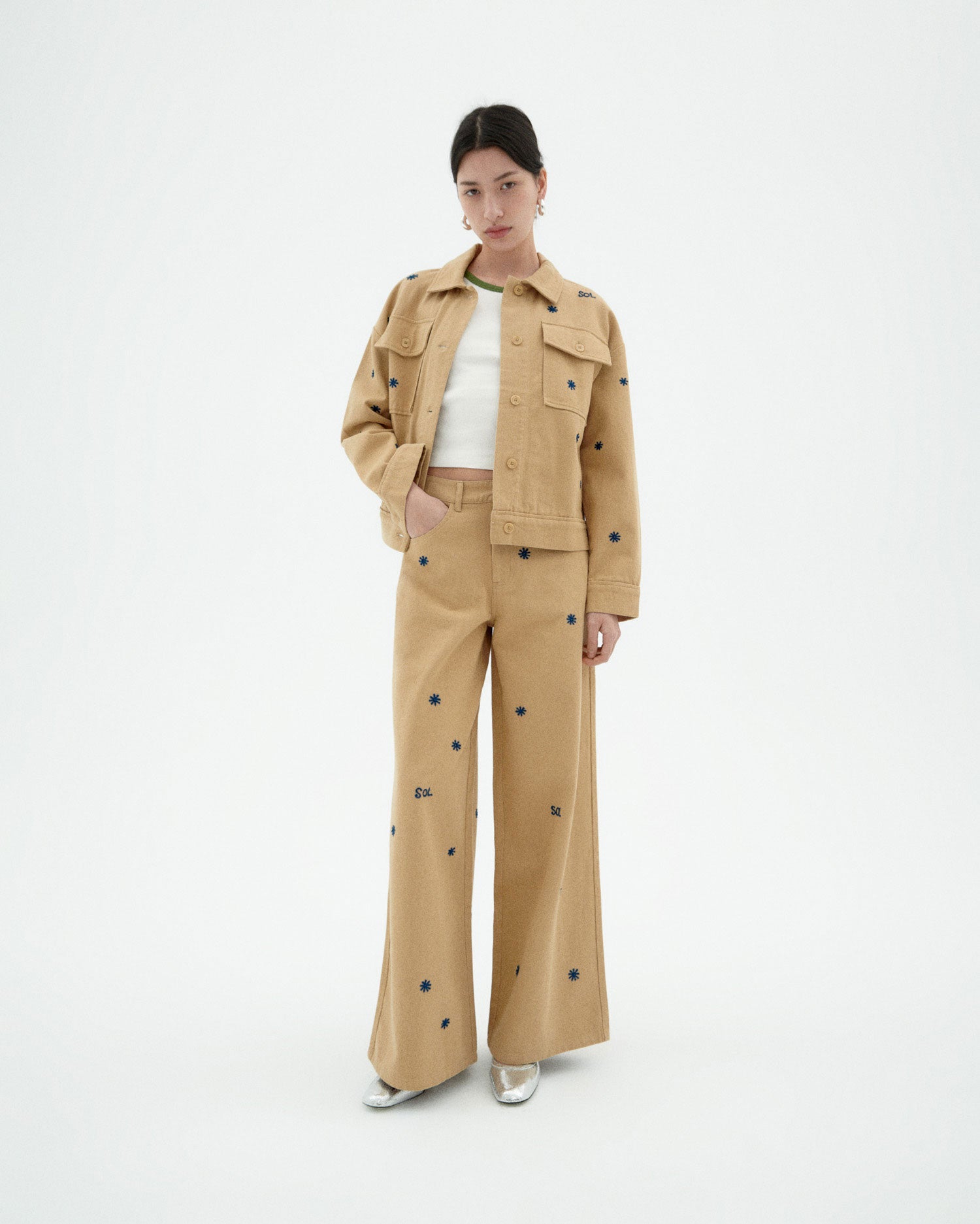 Chaqueta sol cadena beige Frans sostenible-2