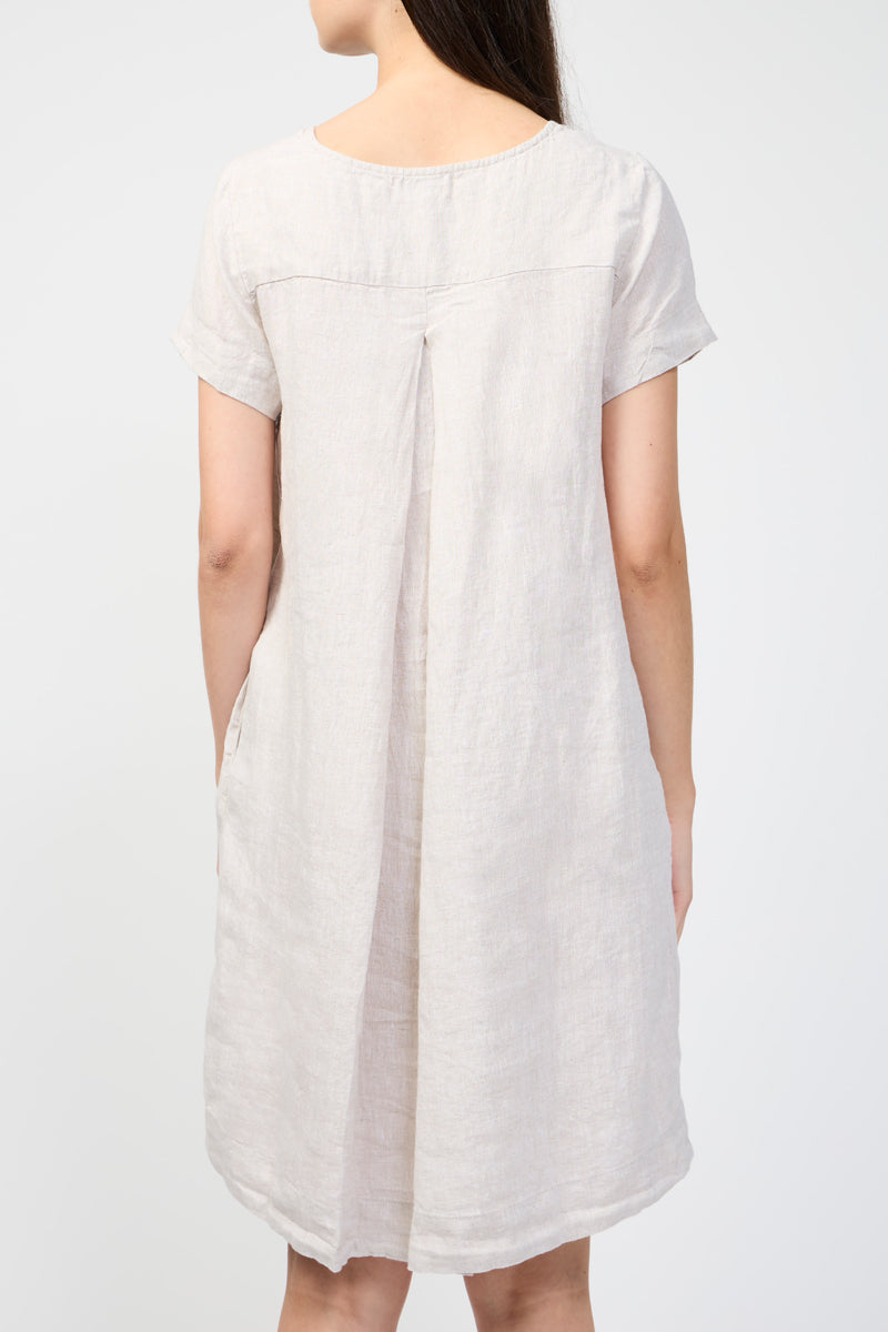 Pleated-Back Straight Dress - Wheat - Women
