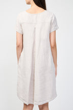 Pleated-Back Straight Dress - Wheat - Women