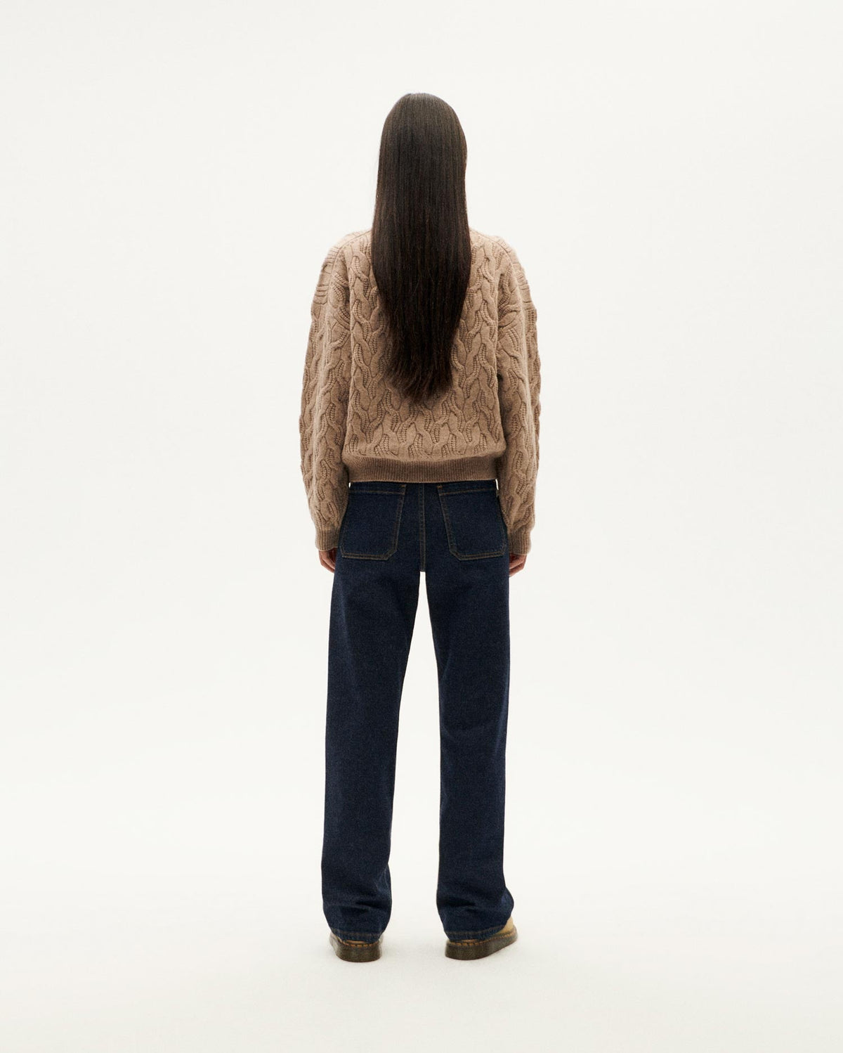 Carmen Cable-Knit Wool Jumper - Beige