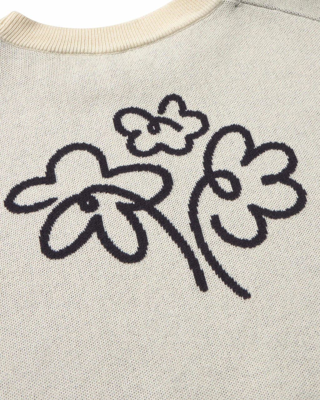 Sustainable ecru flower knit jumper Philis silhouette - 2