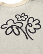 Sustainable ecru flower knit jumper Philis silhouette - 2