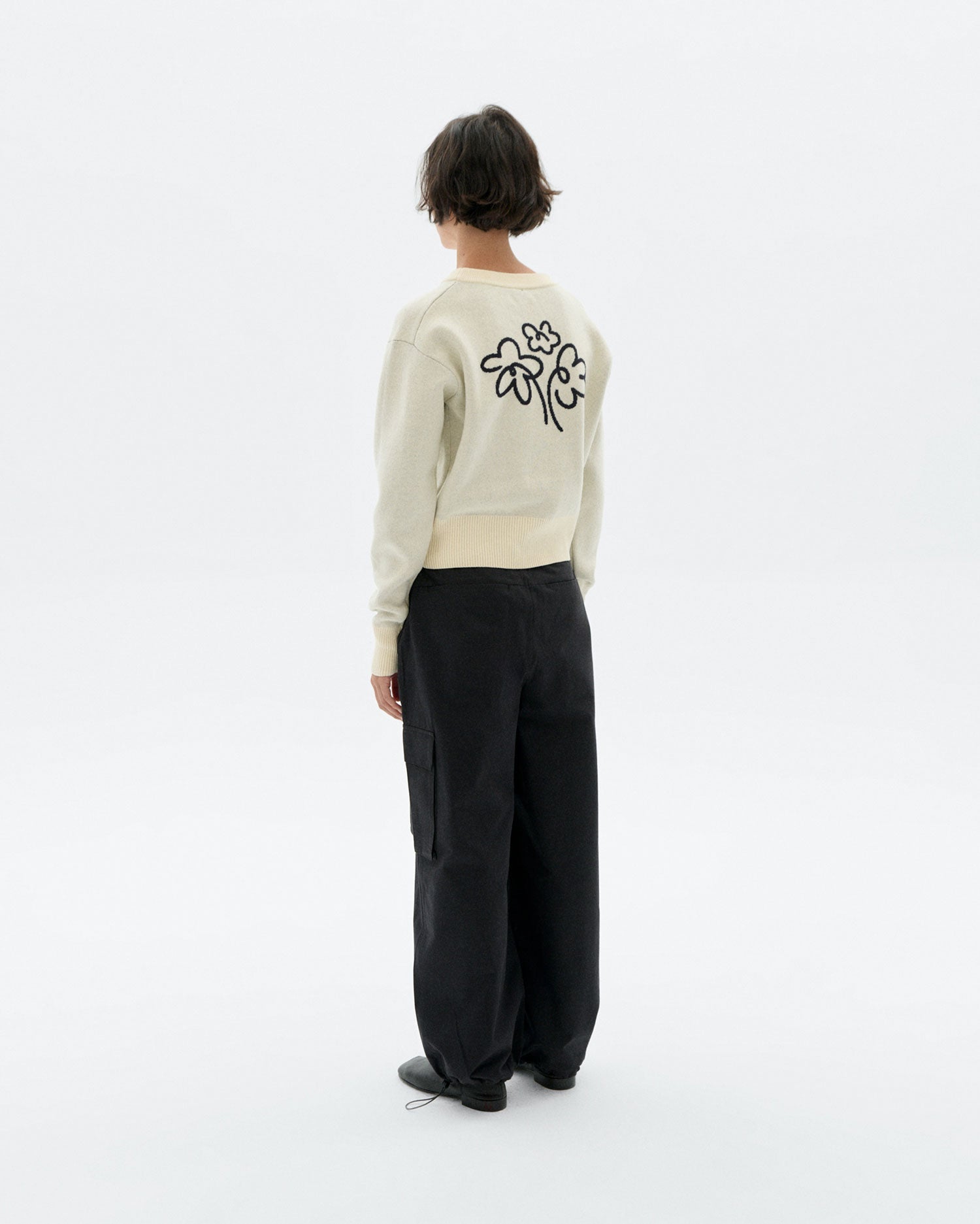 Ecru floral knit jersey Philis sustainable - 4