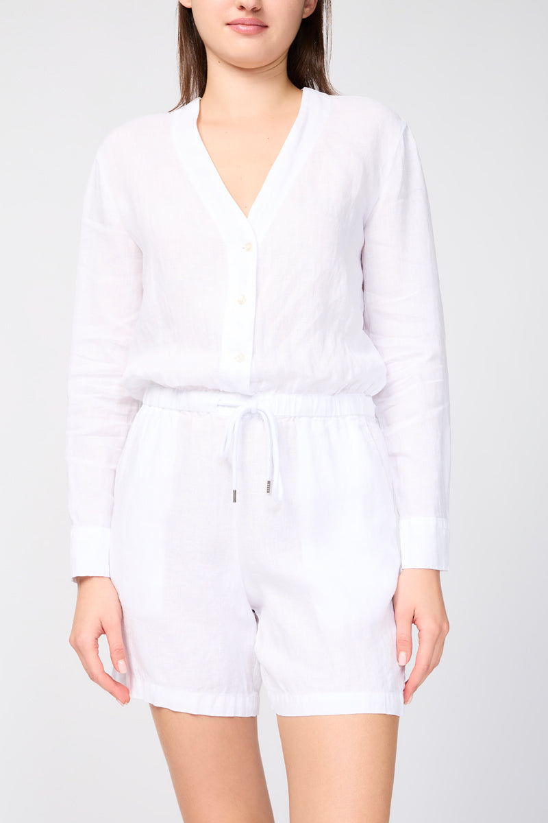 Combinaison En Lin Ls - Blanc - Femme