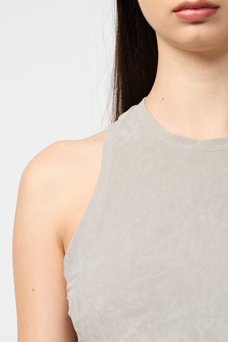 Cut Away Stretch Velvet Tank - Dapple - Femme
