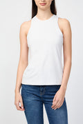 Débardeur Cut Away Stretch Velvet Tank - Talc - Femme