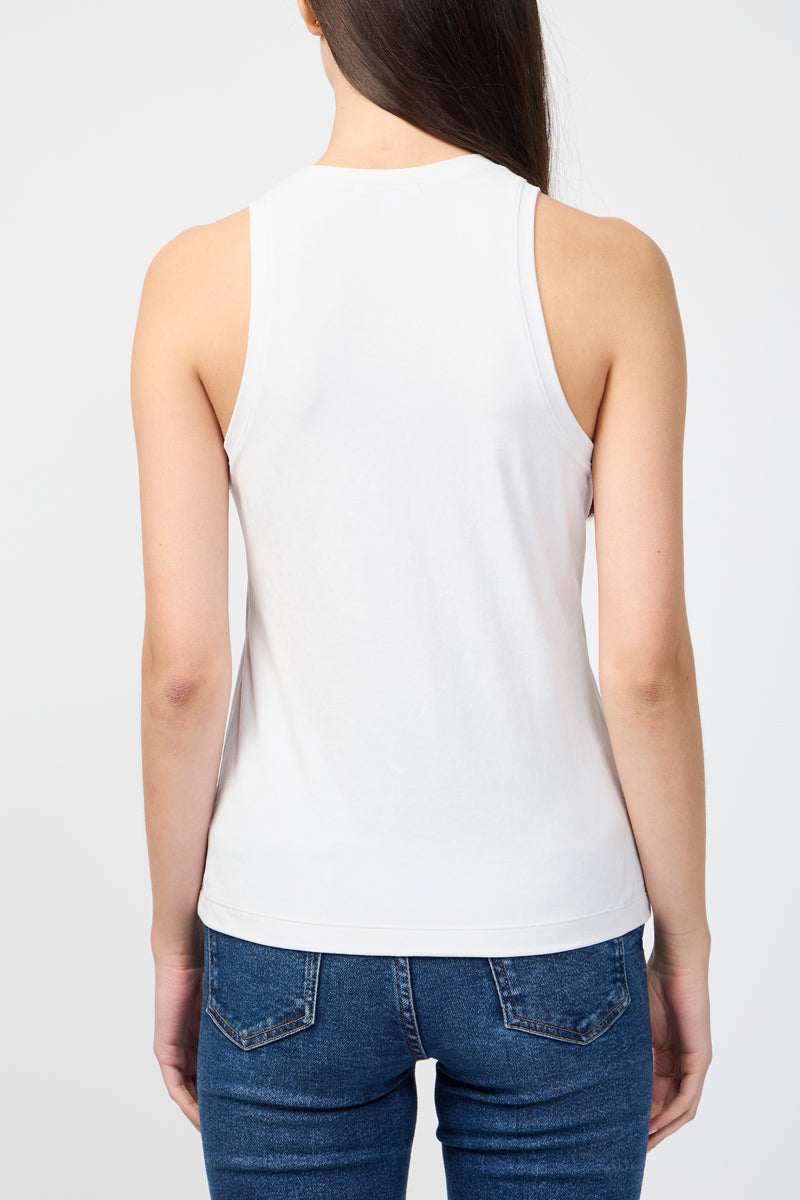 Débardeur Cut Away Stretch Velvet Tank - Talc - Femme