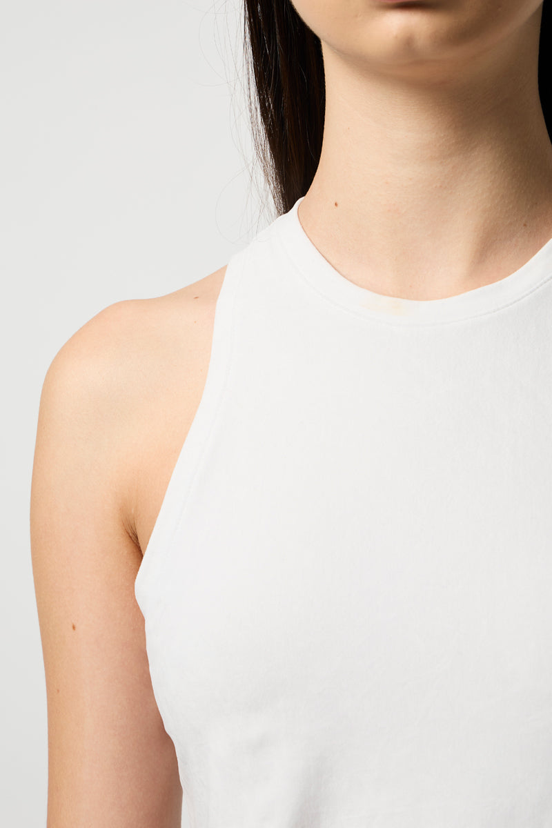 Débardeur Cut Away Stretch Velvet Tank - Talc - Femme