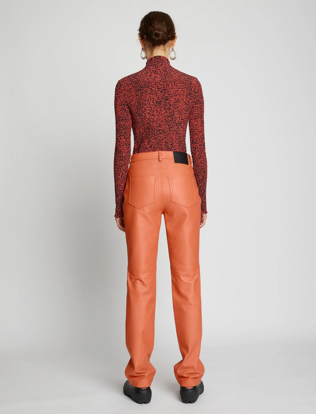 Proenza Schouler - Leather Straight Pants - Terracotta - Mujer