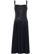 Proenza Schouler - Drop Waist Faux Leather Dress - Black - Femme