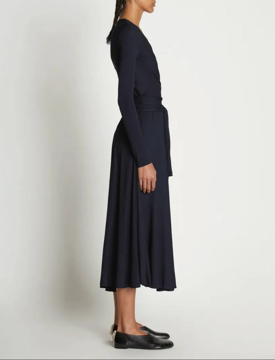 Proenza Schouler - Matte Crepe Wrap Dress - Black - Femme