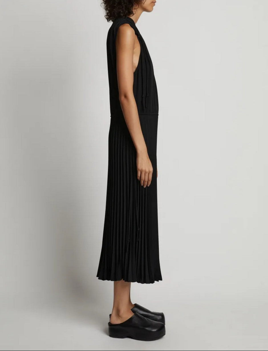 Proenza Schouler - Pleatable Crepe Drawstring Dress - Black - Women's