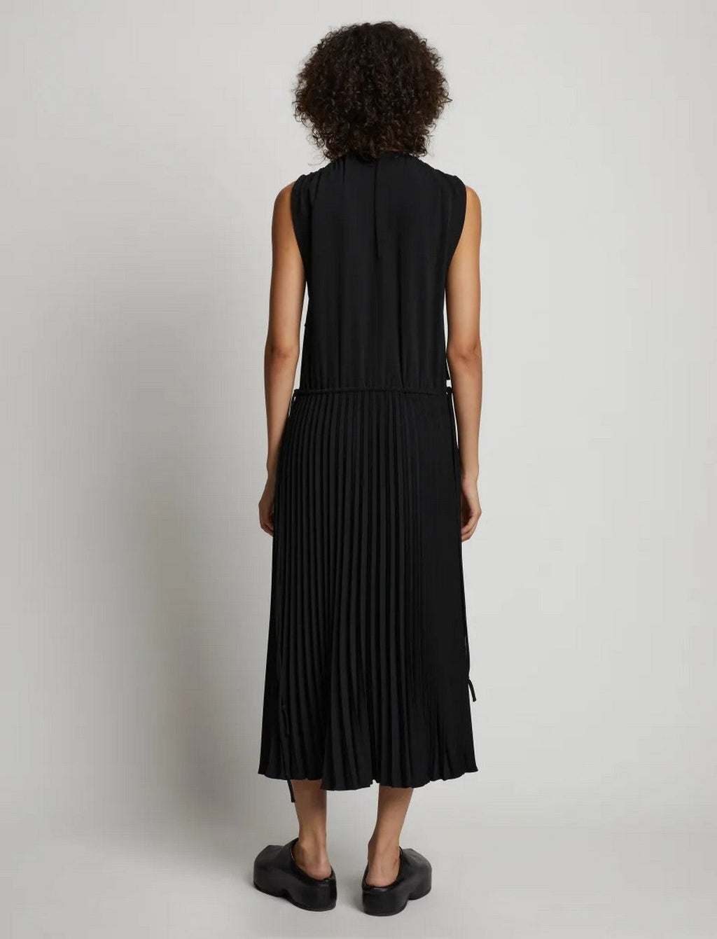 Proenza Schouler - Pleatable Crepe Drawstring Dress - Black - Women's