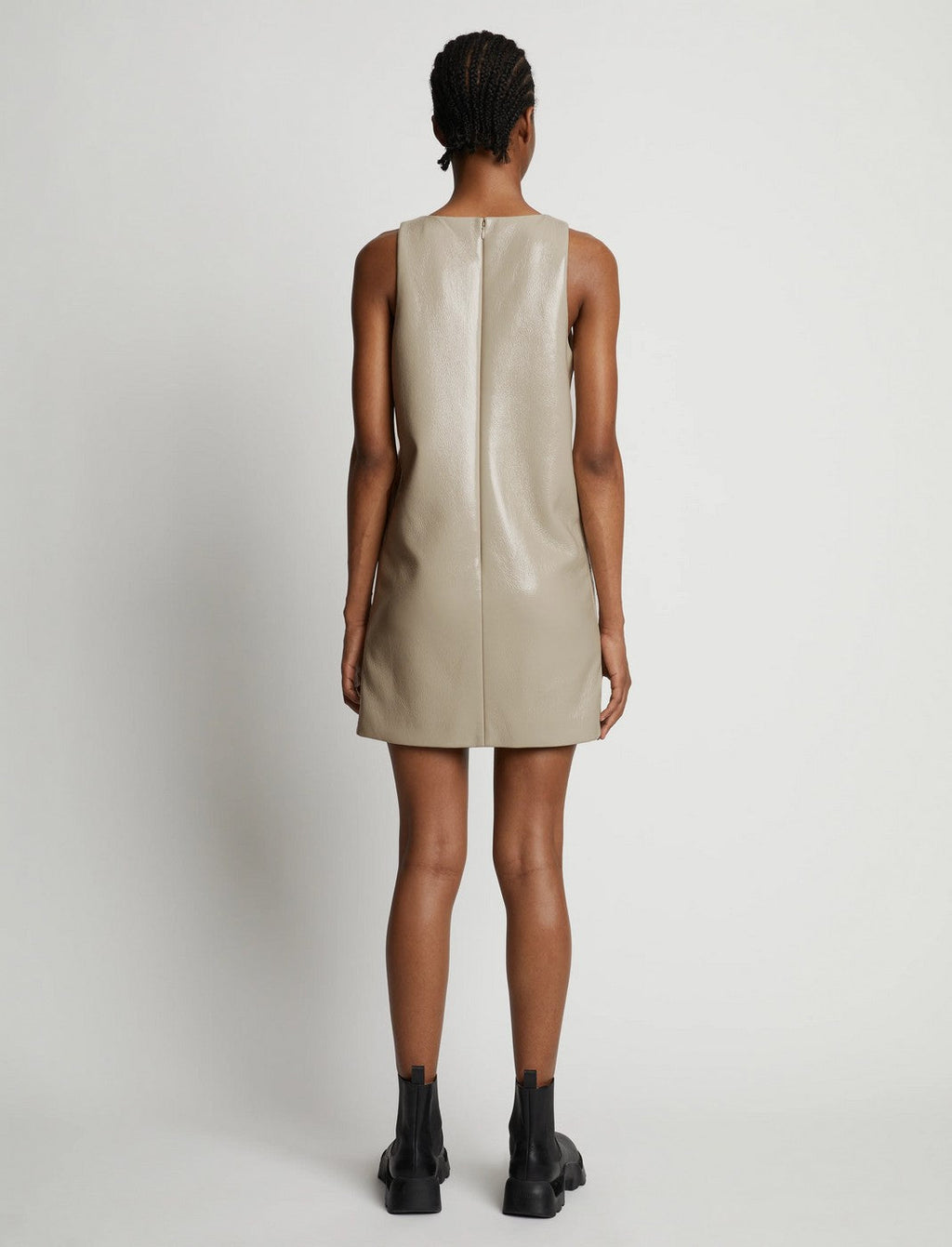 Proenza Schouler - Vinyl V-Neck Shift Dress - Fawn - Femme