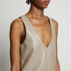 Proenza Schouler - Vinyl V-Neck Shift Dress - Fawn - Femme