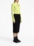 Proenza Schouler - Long Sleeve Jersey Button Top - Lime - Femme