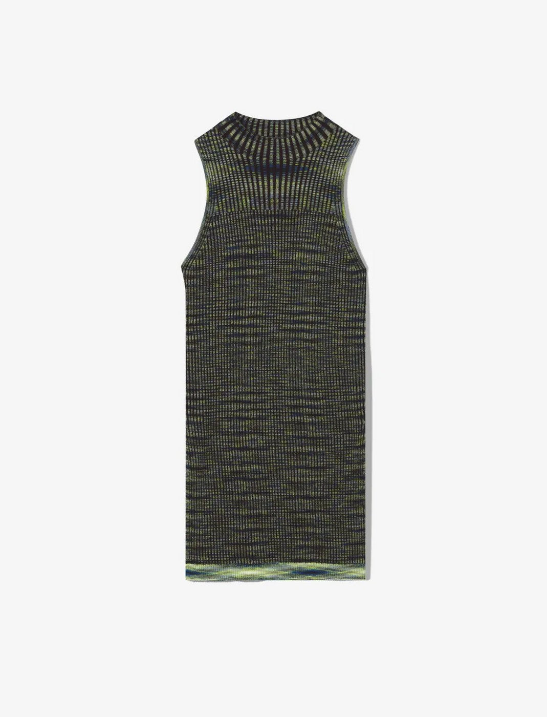 Proenza Schouler - Space Dye Mock Neck Tank Top - Navy/Lime/Black - Femme