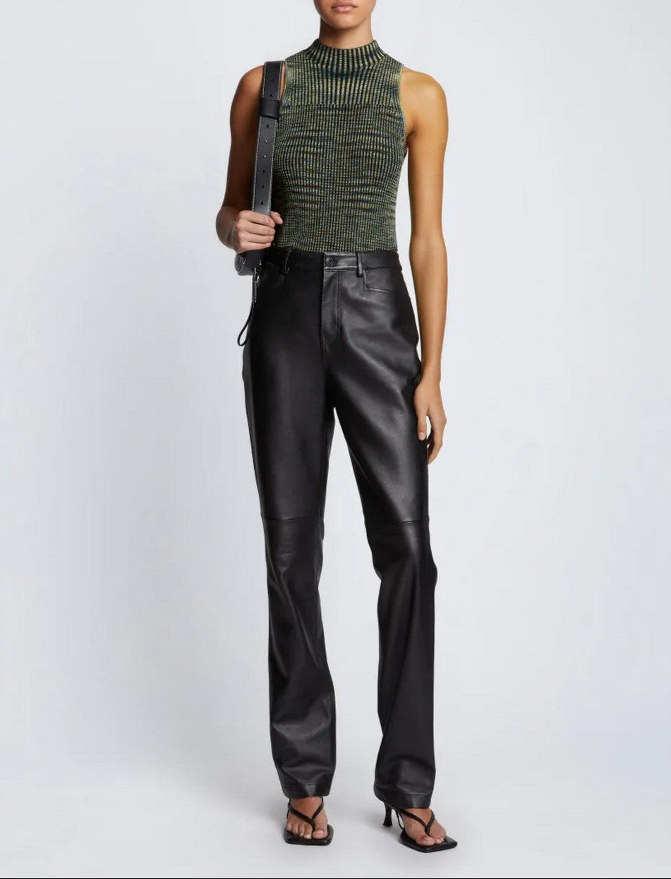 Proenza Schouler - Space Dye Mock Neck Tank Top - Navy/Lime/Black - Femme