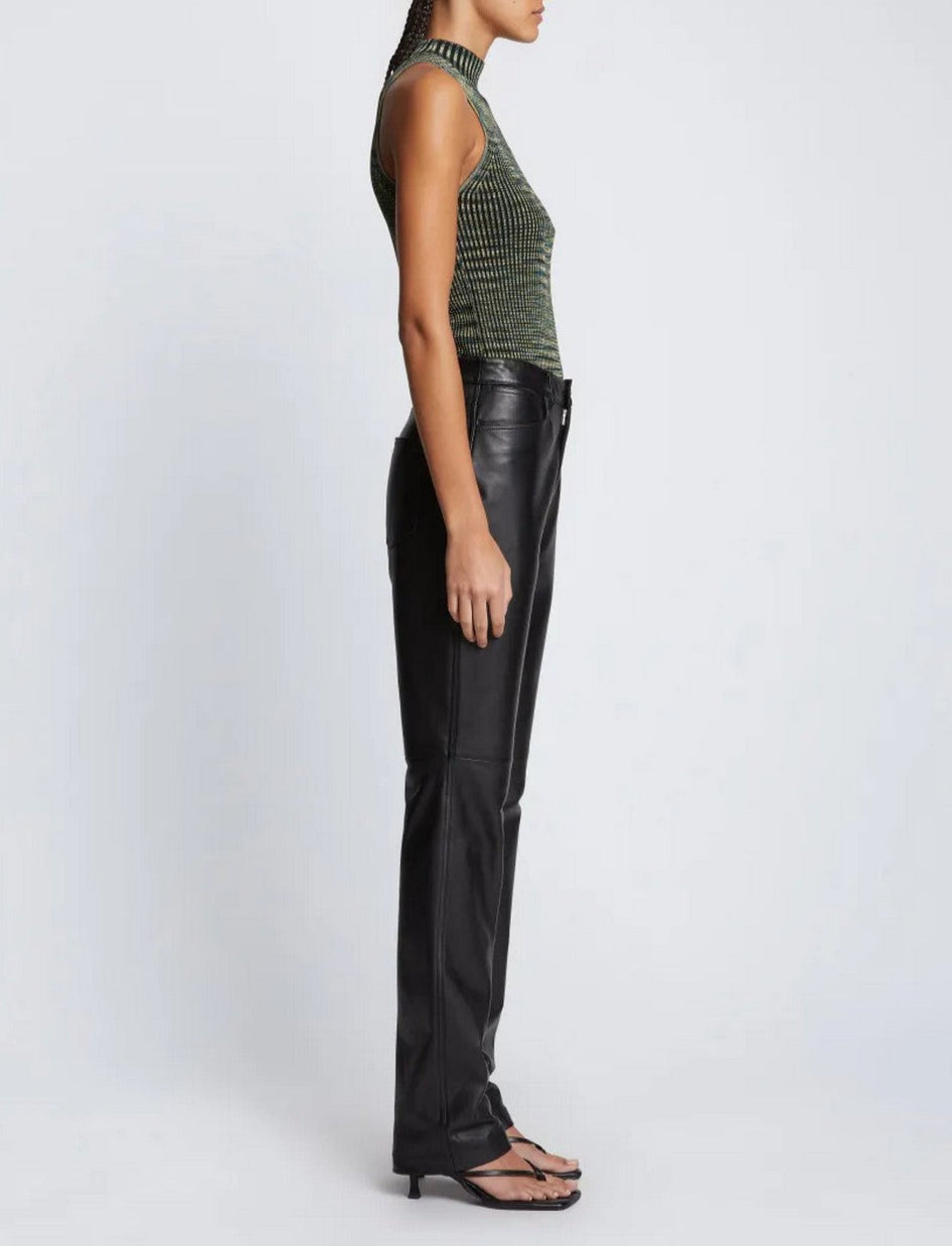 Proenza Schouler - Space Dye Mock Neck Tank Top - Navy/Lime/Black - Femme
