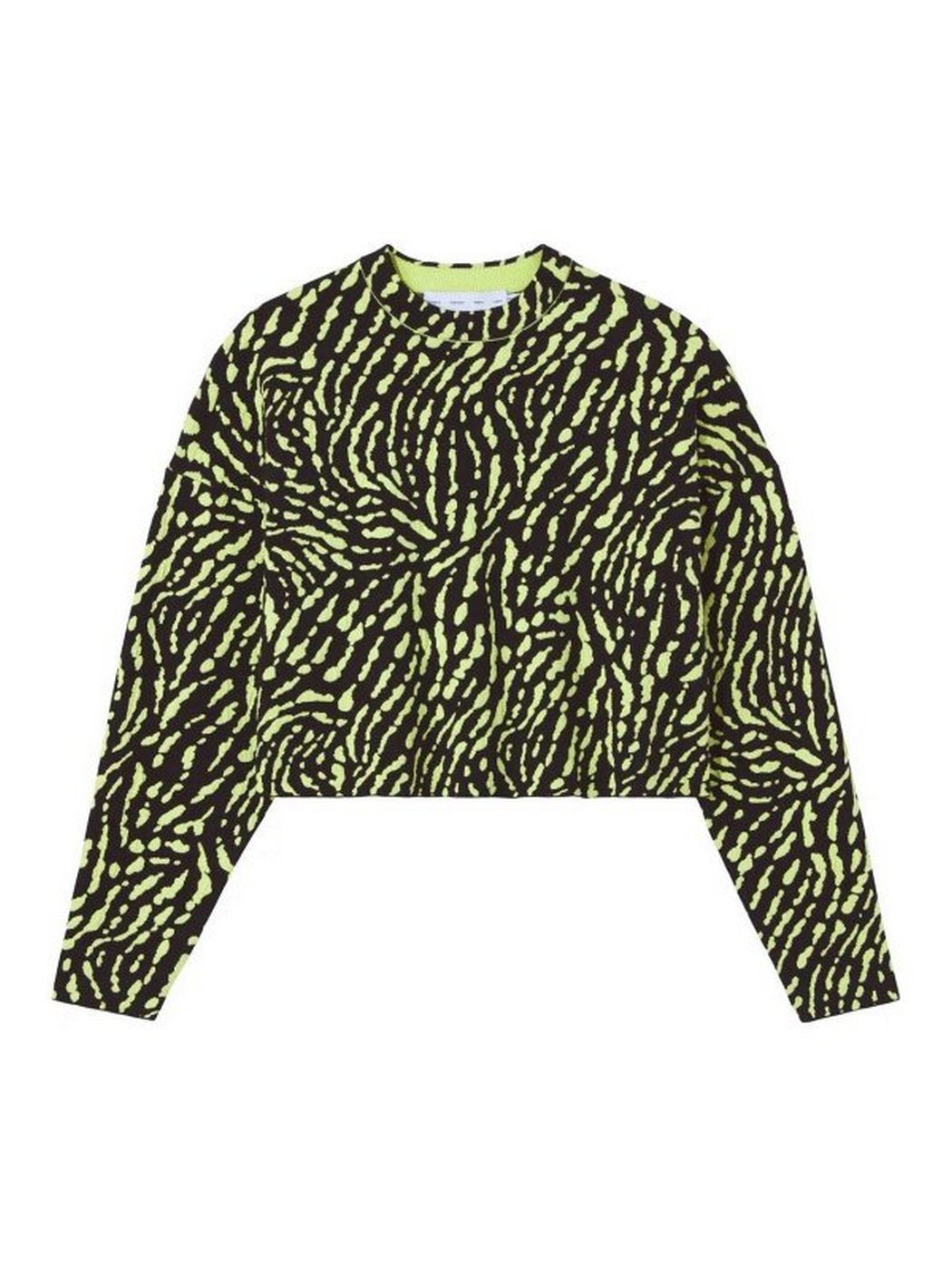 Proenza Schouler - Animal Jacquard Sweater - Black/Lime - Femme