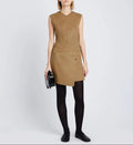 Proenza Schouler - Melton Double Face Dress - Camel / Off White - Femme