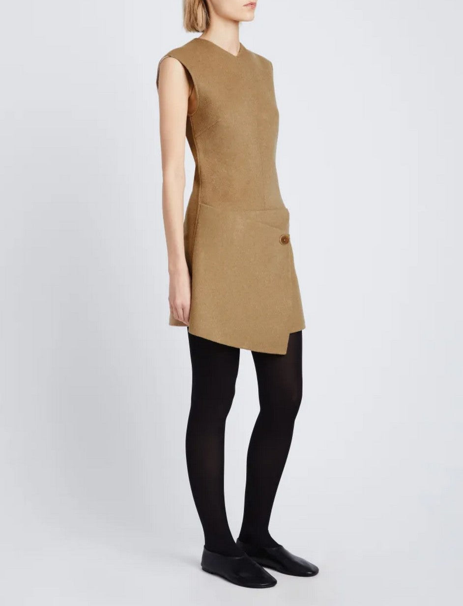 Proenza Schouler - Melton Double Face Dress - Camel / Off White - Femme