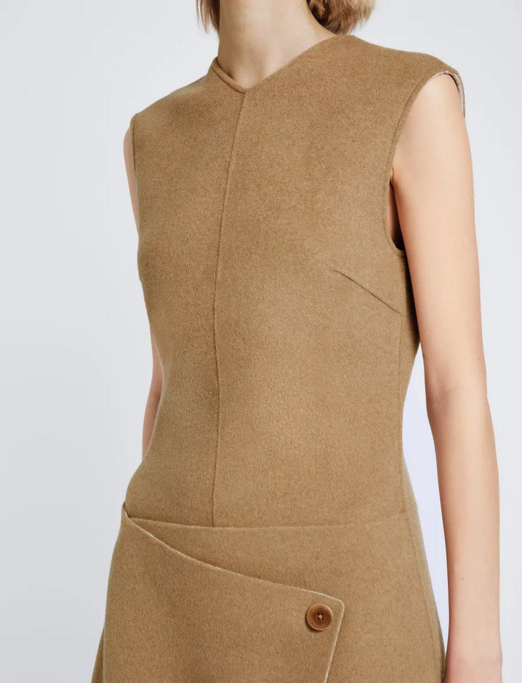 Proenza Schouler - Melton Double Face Dress - Camel / Off White - Femme