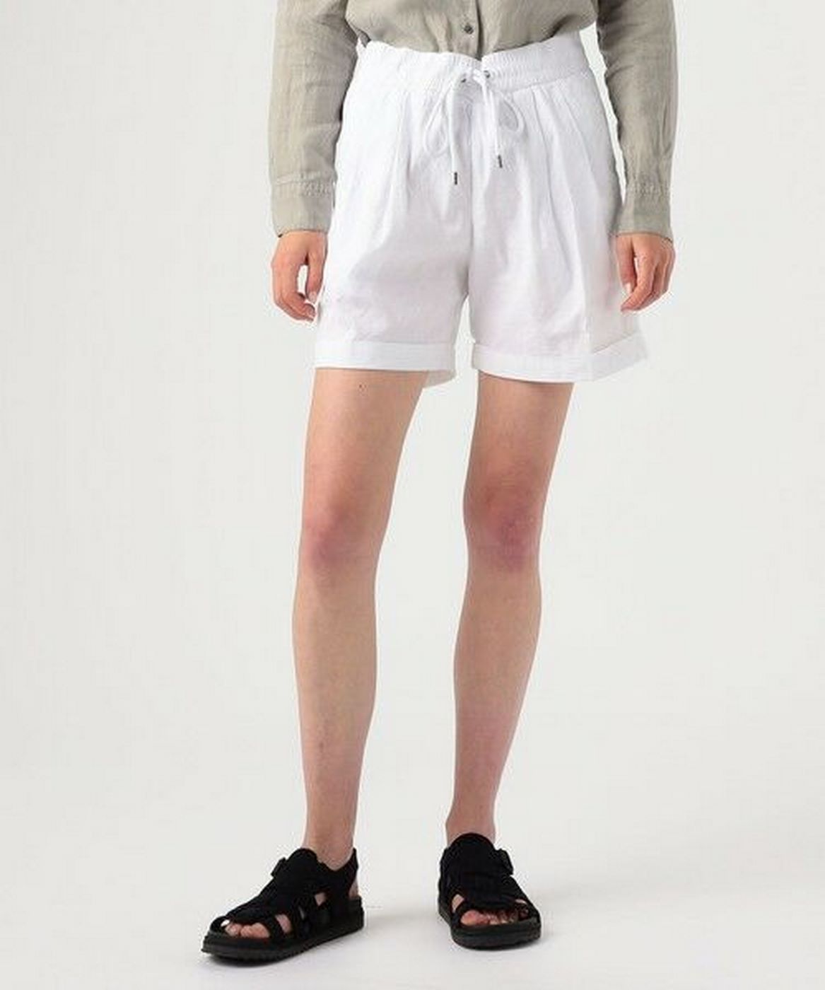Shorts de senderismo con doble plisado - Blanco - Mujer
