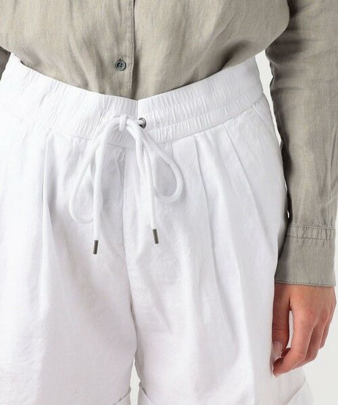 Shorts de senderismo con doble plisado - Blanco - Mujer