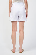 Shorts de senderismo con doble plisado - Blanco - Mujer