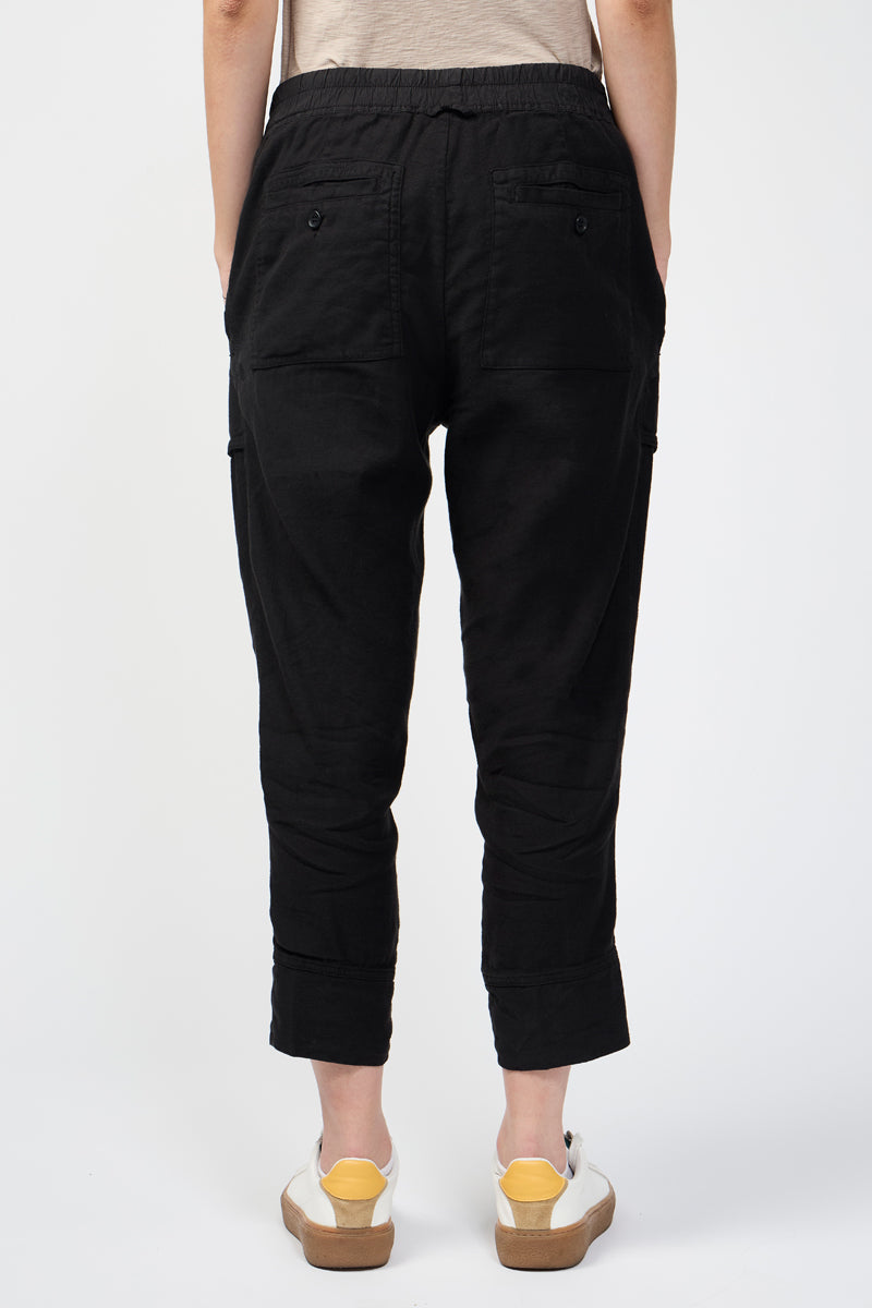Pantalon Utilitaire À Poches Plaquées - Noir - Femme
