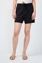 Shorts deportivos de punto doble - Negro - Mujer