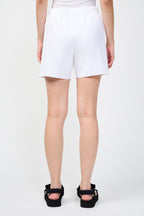 Sweat Court En Maille Double - Blanc - Femme