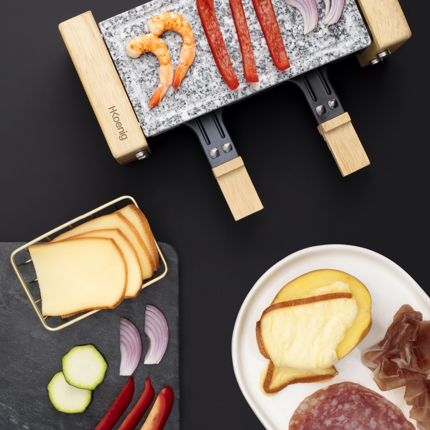 Raclette & Pierre À Cuire - 2 Personnes - Design Bois