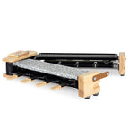Raclette + Pierre À Cuire & Grill - Socle 180° - 8 Personnes - Design Bois