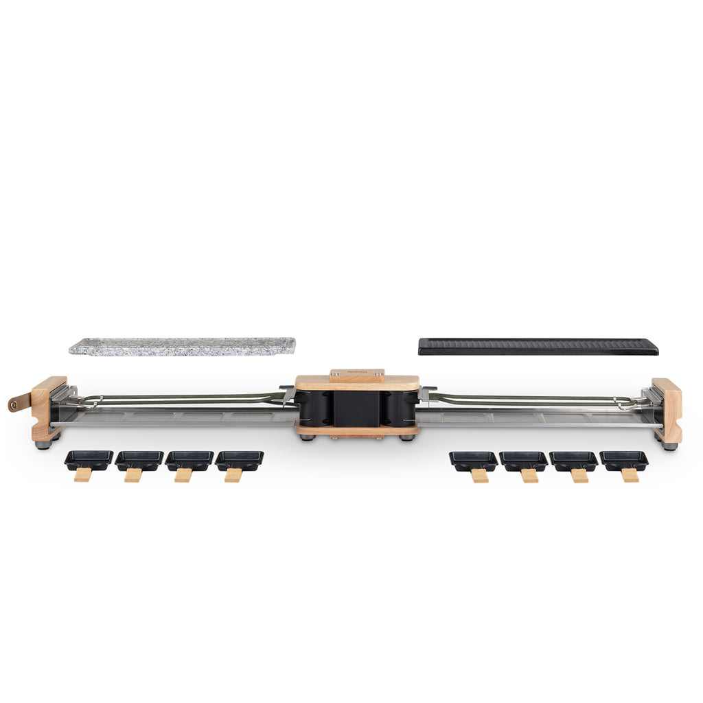 Raclette + Pierre À Cuire & Grill - Socle 180° - 8 Personnes - Design Bois
