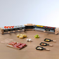 Raclette + Pierre À Cuire & Grill - Socle 180° - 8 Personnes - Design Bois