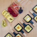 Raclette + Pierre À Cuire & Grill - Socle 180° - 8 Personnes - Design Bois
