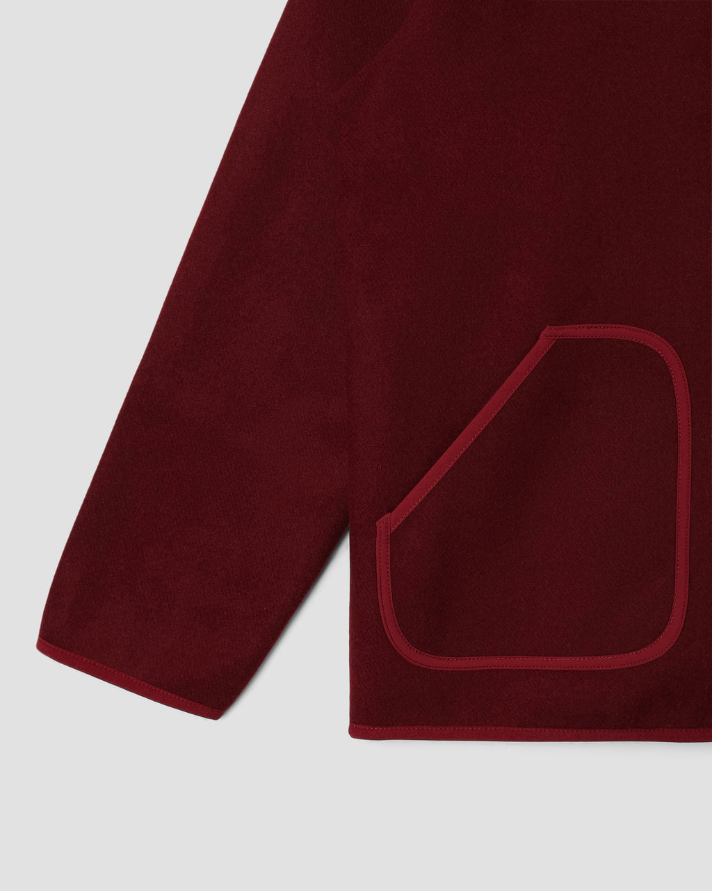 Wool Fleece Cardigan - Dark Red Heather